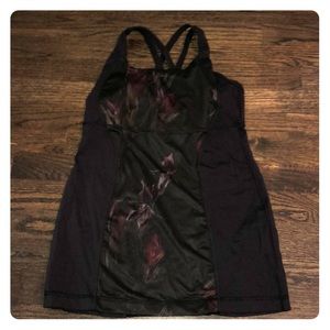 Lululemon Black Floral Crossback Tank